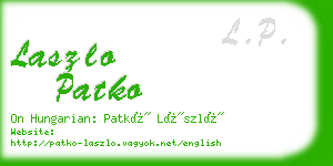 laszlo patko business card